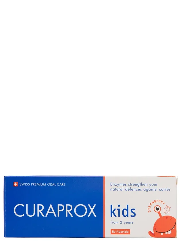 Curaprox Kids zobu pasta ar zemeņu garšu, bez fluorīda, 60 ml