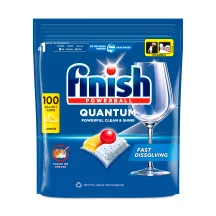 TRAUKU MAZGĀJAMĀS MAŠĪNAS MAZGĀŠANAS LĪDZEKĻA KAPSULAS AR CITRONU AROMĀTU FINISH POWERBALL QUANTUM ALL IN 1 100 GAB.
