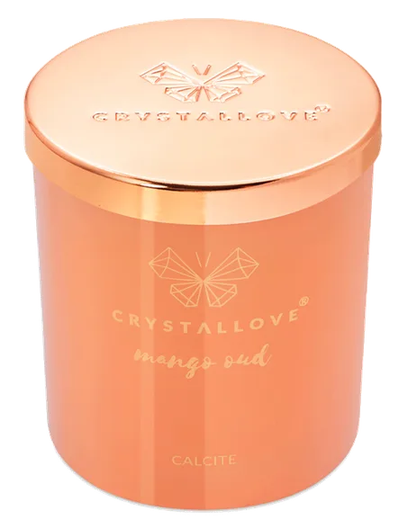 Crystallove Calcite Soy Candle & mango aromātiskā svece, 400 g