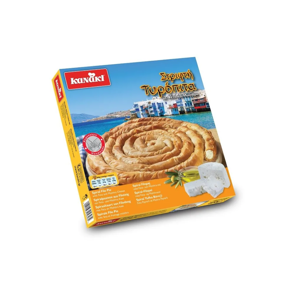 PĪRĀGS GRIEĶU FILO MĪKLAS AR SIERU TIROPITA SPIRA CLASSIC, RTB, SALD., 800G, KANAKI