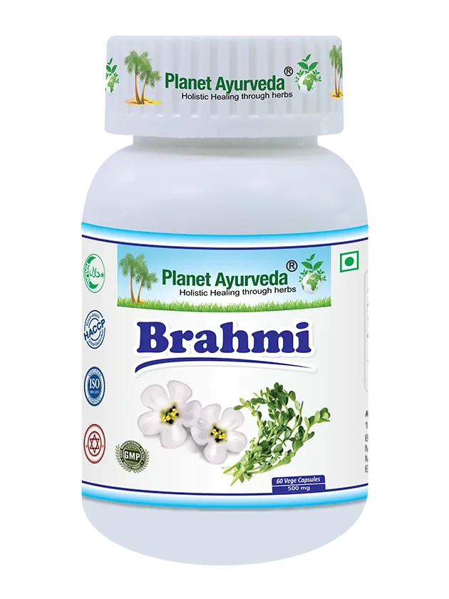 Planet Ayurveda® Brahmi Organic atmiņas atbalstam, 60 kapsulas