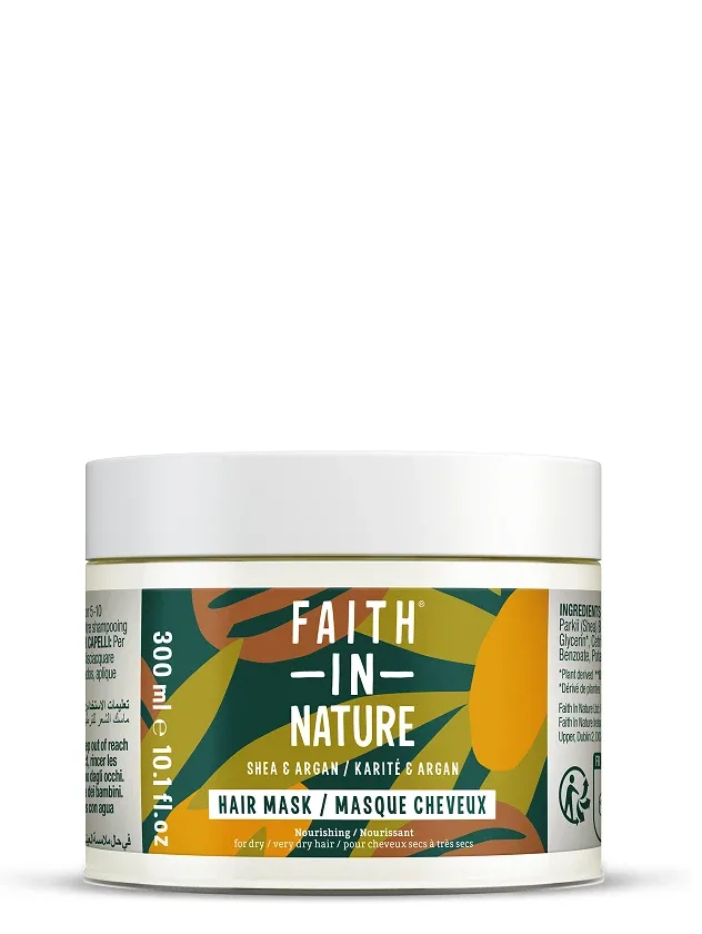 Faith In Nature Shea & Argan barojoša matu maska, 300 ml