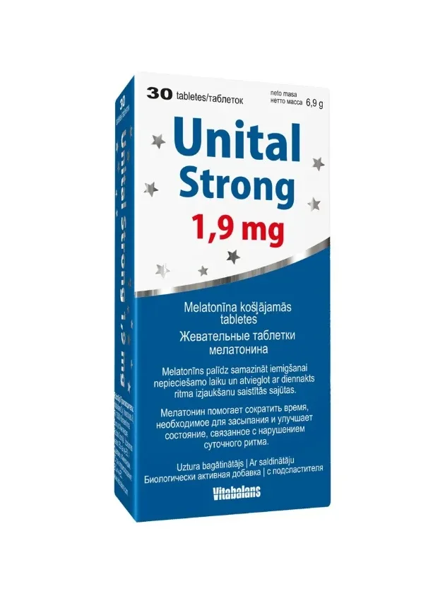 Unital melatonīns strong 1,9 mg, 30 tabletes
