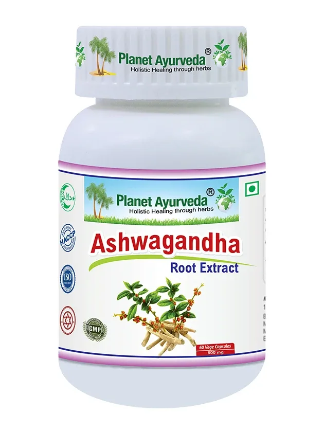 Planet Ayurveda® Ashwagandha Organic (ašvaganda), 60 kapsulas