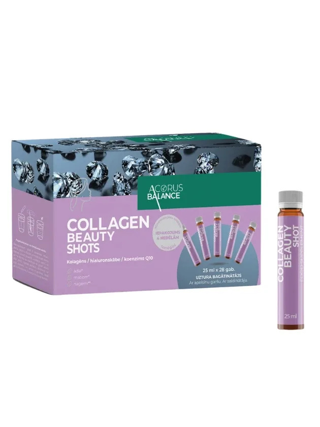 Acorus Balance Collagen Beauty shot ar apelsīnu garšu, 28 x 25 ml