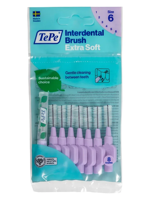 Tepe Interdental Brush starpzobu birstītes 1,1 mm, violeta, 8 gab.