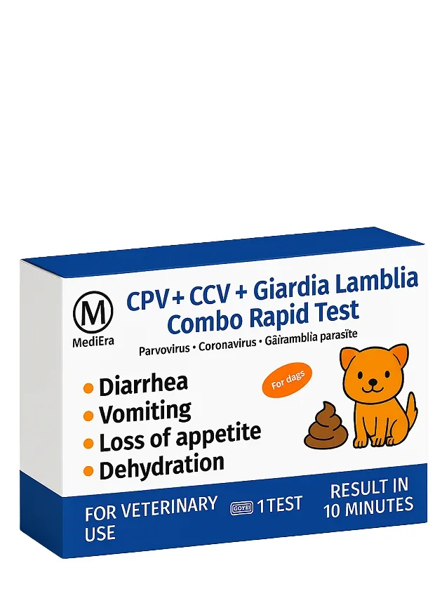 Mediera CPV + CCV + Giardia lamblia antigēnu kombinētais eksprestests (fēces / vemšana)