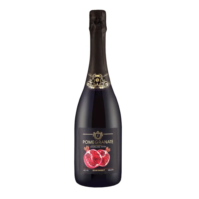Dzirkstošais granātābolu vīns dabiskas fermentācijas armenian 11% 0,75 l