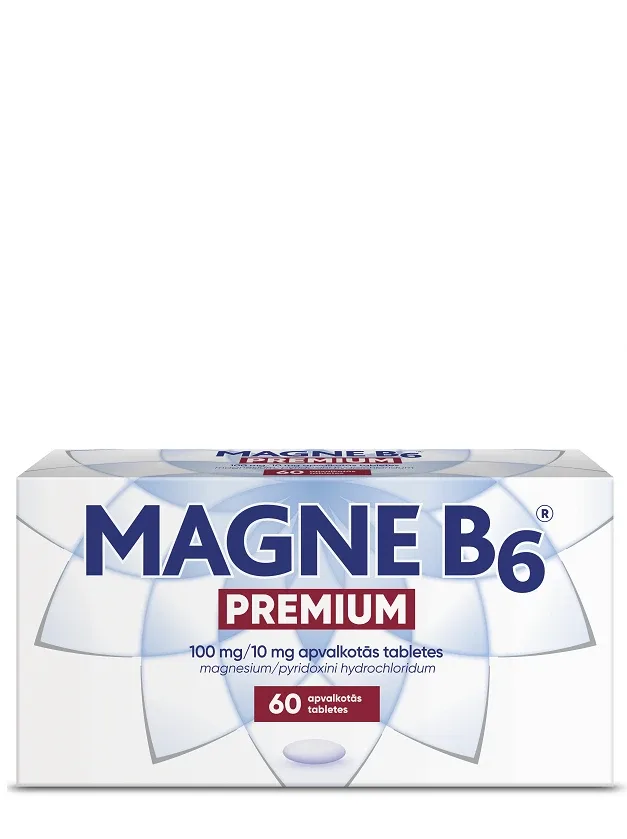 Magne B6 Premium Magnijs 100 mg/10 mg tabletes, 60 gb.