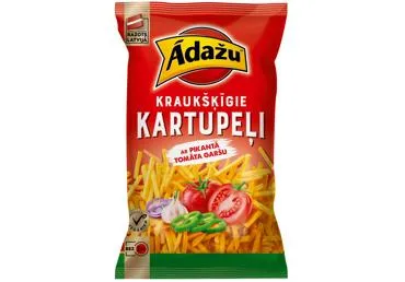 ČIPSI KRAUKŠĶĪGIE KARTUPEĻI AR PIKANTĀ TOMĀTA GARŠU ĀDAŽU 100G