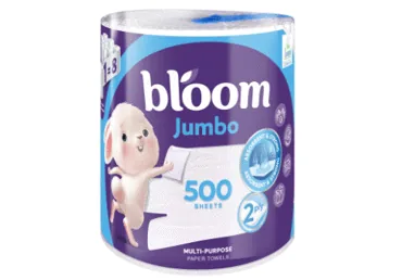 PAPĪRA DVIEĻI BLOOM JUMBO 2SL.1R.500LAP.