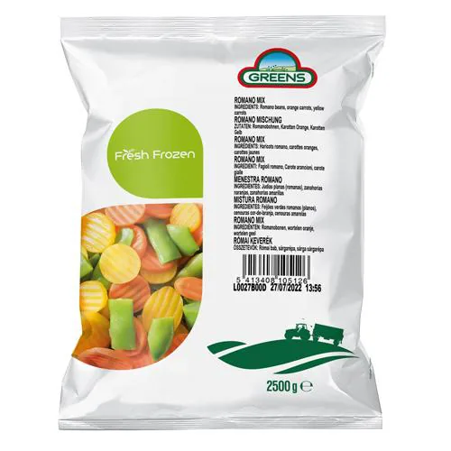 ĀTRI SALDĒTS DĀRZEŅU MAISĪJUMS GREENS ROMANO,2.5KG  IQF