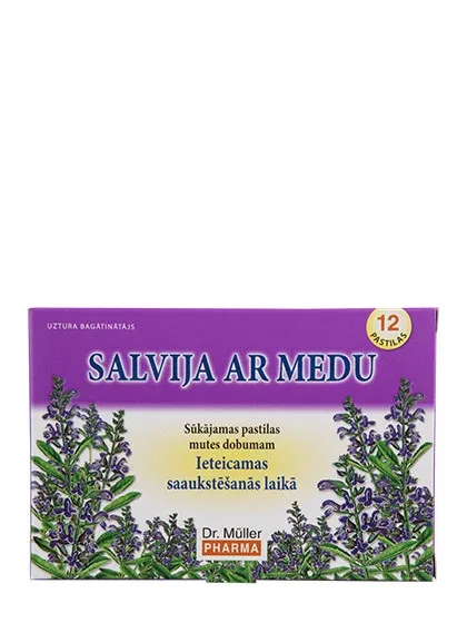 Dr.mulller pastilas salvija ar medu, 12 GB