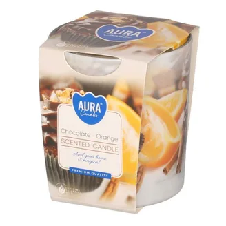 SVECE GLĀZĪTĒ AROM. AURA ŠOKOLĀDE APELSĪNS 22H