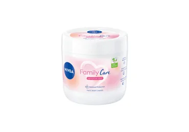 NIVEA FAMILY CARE VIEGLS, MITRINOŠS KRĒMS VISAI ĢIMENEI – SEJAI, ĶERMENIM UN ROKĀM 450ML
