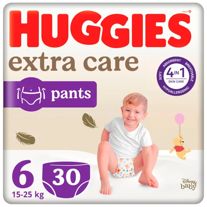 BIKSĪTES HUGGIES EXTRA CARE PANTS S6 15-25KG 30GAB