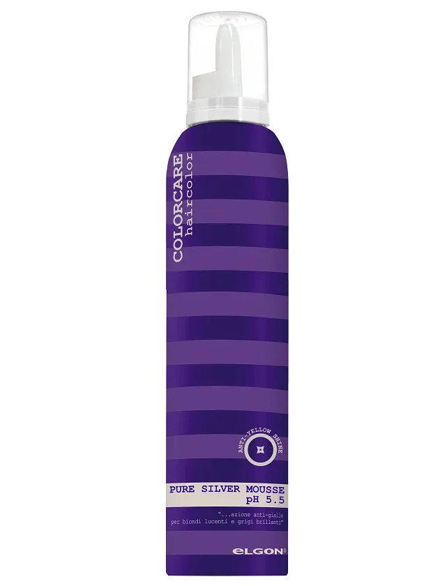 Elgon Colorcare putas pret nevēlamu dzeltenīgu matu nokrāsu pure silver mousse, 200 ml