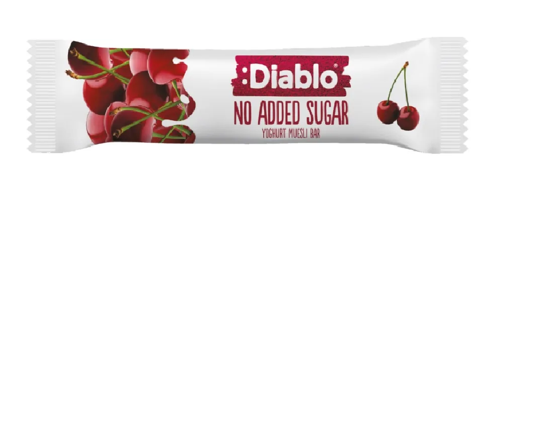 MUSLI BATONIŅŠ DIABLO, AR JOGURTU UN ĶIRŠU GARŠU, BEZ CUKURA, 30G