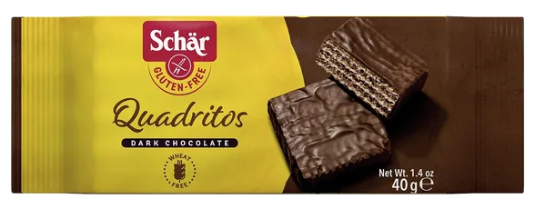 Schar Quadritos bezglutēna vafeles šokolādē, 40 g