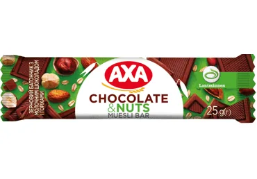 GRAUDAUGU BATONIŅŠ AXA AR PIENA ŠOKOLĀDI UN RIEKSTIEM 25G