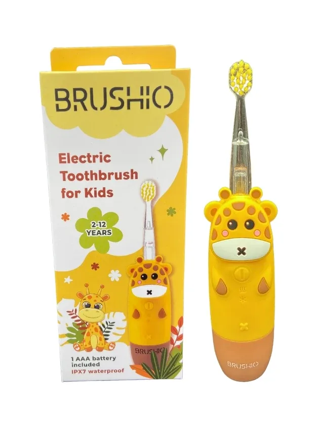 Brushio dzeltena elektriskā zobu birste bērniem