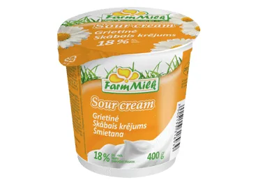 SKĀBAIS KRĒJUMS FARM MILK 18% 400G