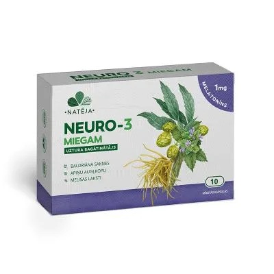 Natēja neuro-3 miegam ar melatonīnu kapsulas N10