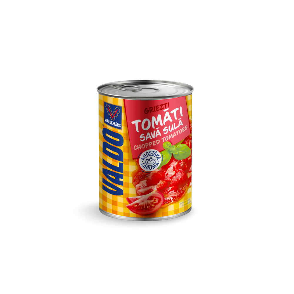 KONSERV. TOMĀTI VALDO GRIEZTI, S/SULĀ 400G