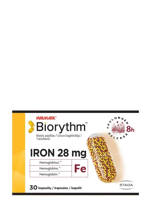 Biorythm iron 28 mg, 30 kapsulas