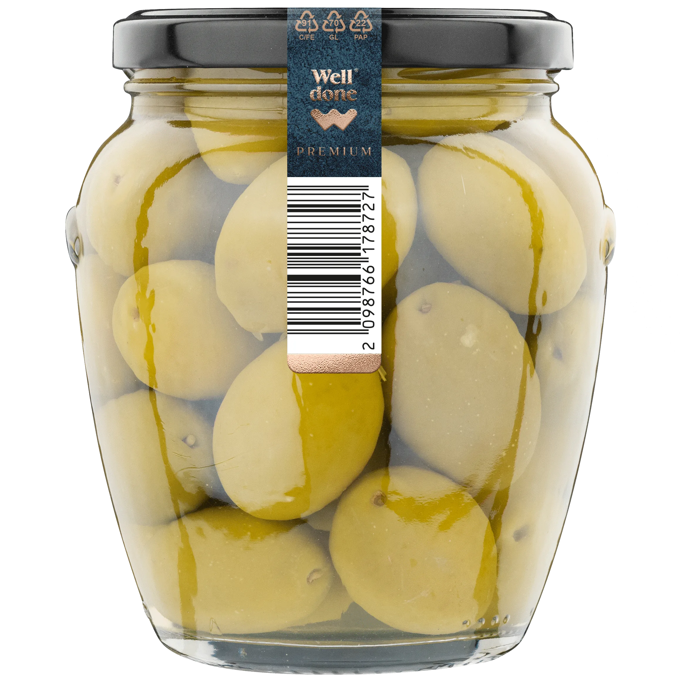 Зелёные оливки Bella di Cerignola Well Done Premium, 530 г