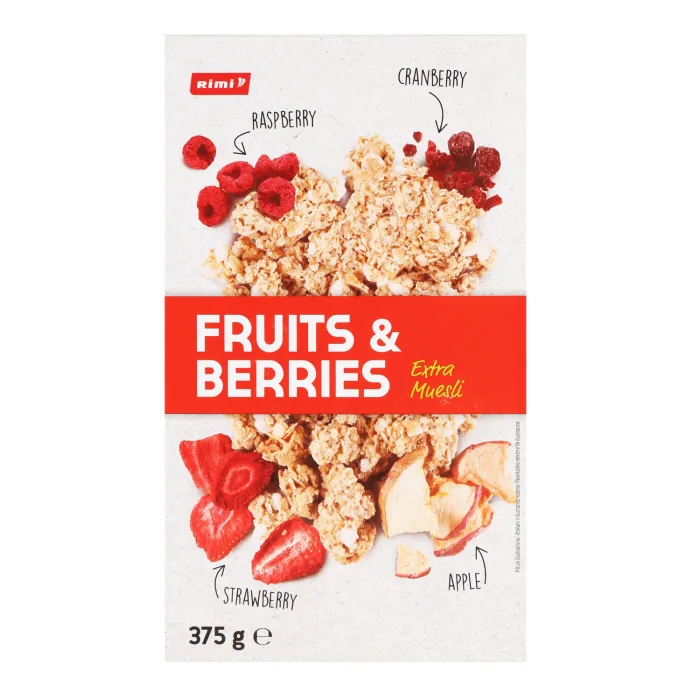 MUSLI RIMI EXTRA AR AUGĻIEM UN OGĀM 375G