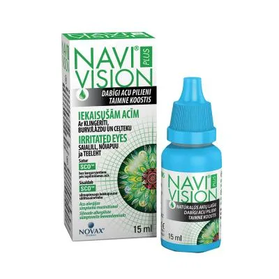 Navi® vision plus iekaisušām acīm acu pilieni 15 ml