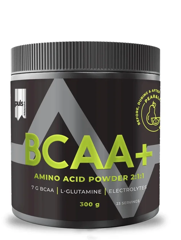 Puls Nutrition Bcaa+ aminoskābju pulveris bumbieru un laima, 300 g