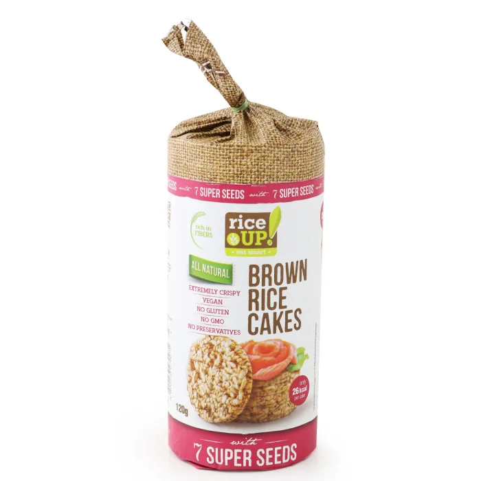 BRŪNO RĪSU GALETES RICE UP AR 7 SUPER SĒKLĀM 120G