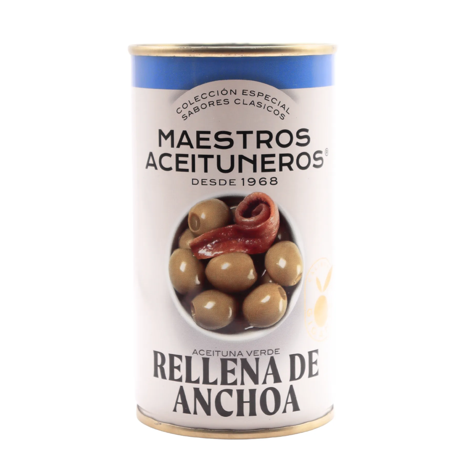 ZAĻĀS OLĪVAS PILDĪTAS AR ANŠOVIEM MAESTROS ACEITUNEROS, 350G/150G