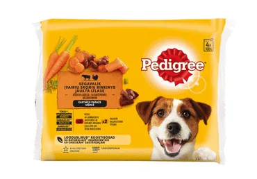 KONSERVĒTA SUŅU BARĪBA PEDIGREE JAUKTA IZLASE 4X100G