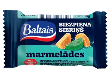 BIEZPIENA SIERIŅŠ BALTAIS MARMELĀDES 38G