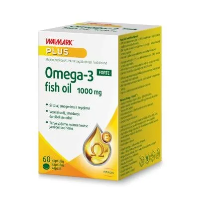 Walmark Omega-3 forte 1000 mg zivju eļļa kapsulas N60