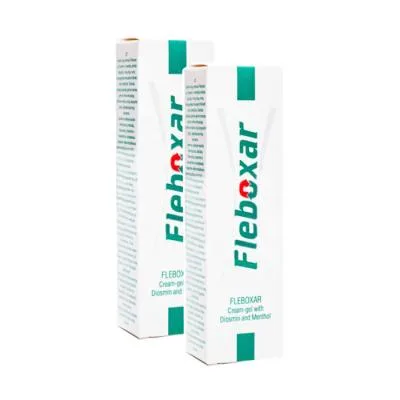 Fleboxar krēms gels ar diosmīnu un mentolu kājām 1+1 komplekts