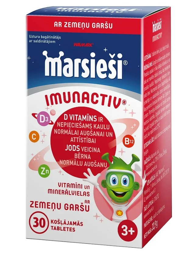 Walmark marsieši imunactiv zemeņu, 30 tabletes