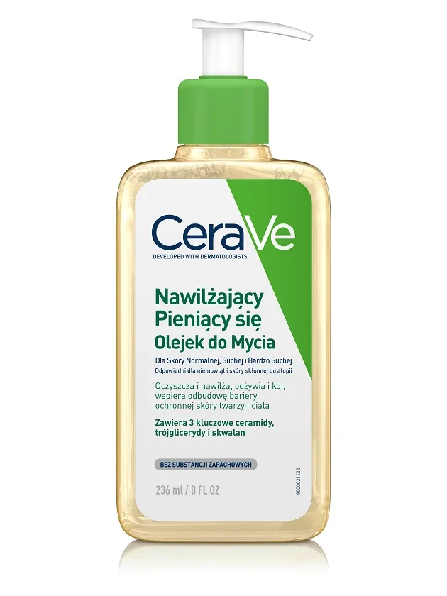 Cerave putojoša eļļa ar keramīdiem normālas, sausas ādas mazgāšanai, 236 ml