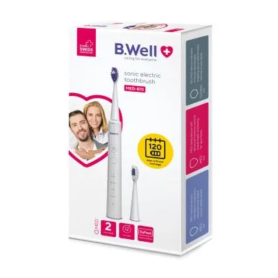 B.Well Med-870 sonic elektriskā zobu birste, balta N1