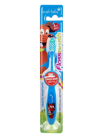 Brush-Baby Flossbrush zobu birste zila 6+ gadi, 1 gb.