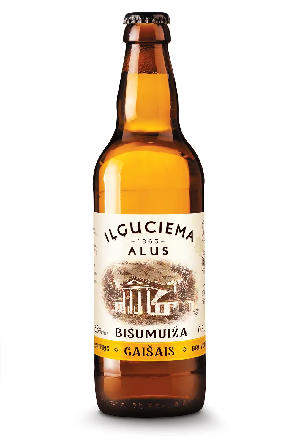 Iļģuciema gaišais alus bišumuiža 5,8% 0,5 l stikls (DEP)