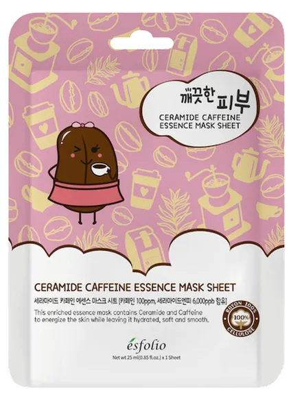 Esfolio Pure Skin Ceramide coffeine essence auduma sejas maska, 1 gab.