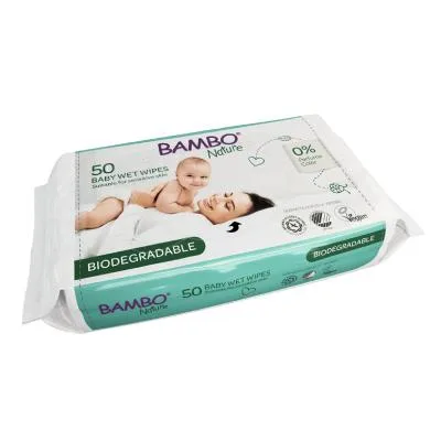 Bambo Nature bioloģiski noārdāmās mitrās salvetes N50