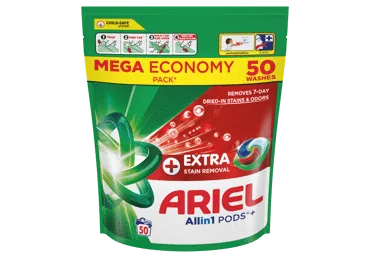 VEĻAS MAZGĀŠANAS KAPSULAS ARIEL EXTRA STAIN REMOVAL 50GB.