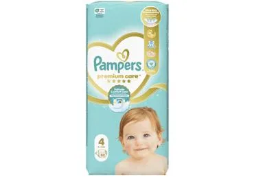 AUTIŅBIKSĪTES PAMPERS PREMIUM CARE, VALUE PACK,  S4 8-14KG 52 GAB.