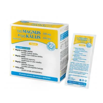 Biofarmacija biomagnijs 300 mg +biokālijs 300 mg pulveris N30