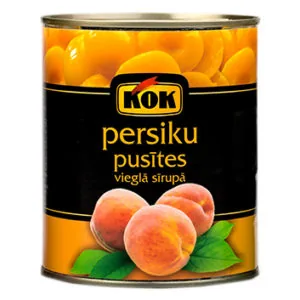 PERSIKU PUSĪTES VIEGLĀ SĪRUPĀ KOK 820G/480G